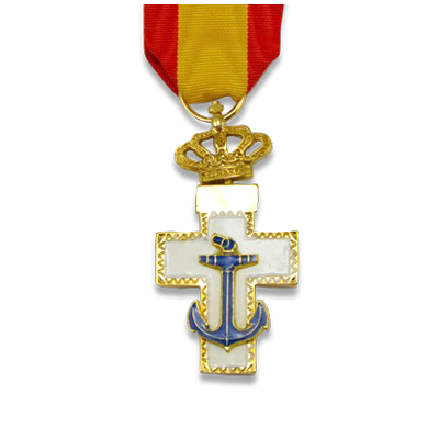 Cruz al merito Naval distintivo blanco