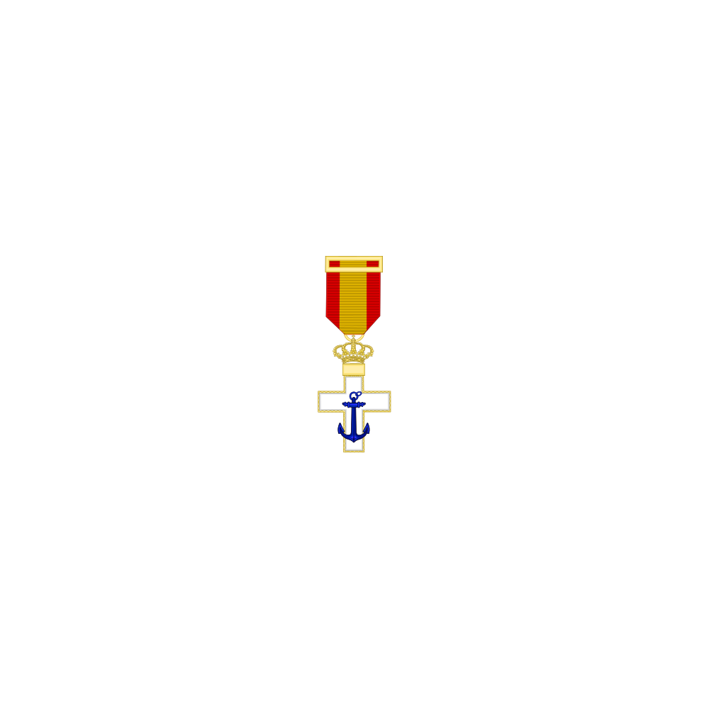 Cruz al merito Naval distintivo blanco (mediana)