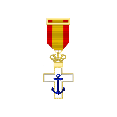 Cruz al merito Naval distintivo blanco (mediana)